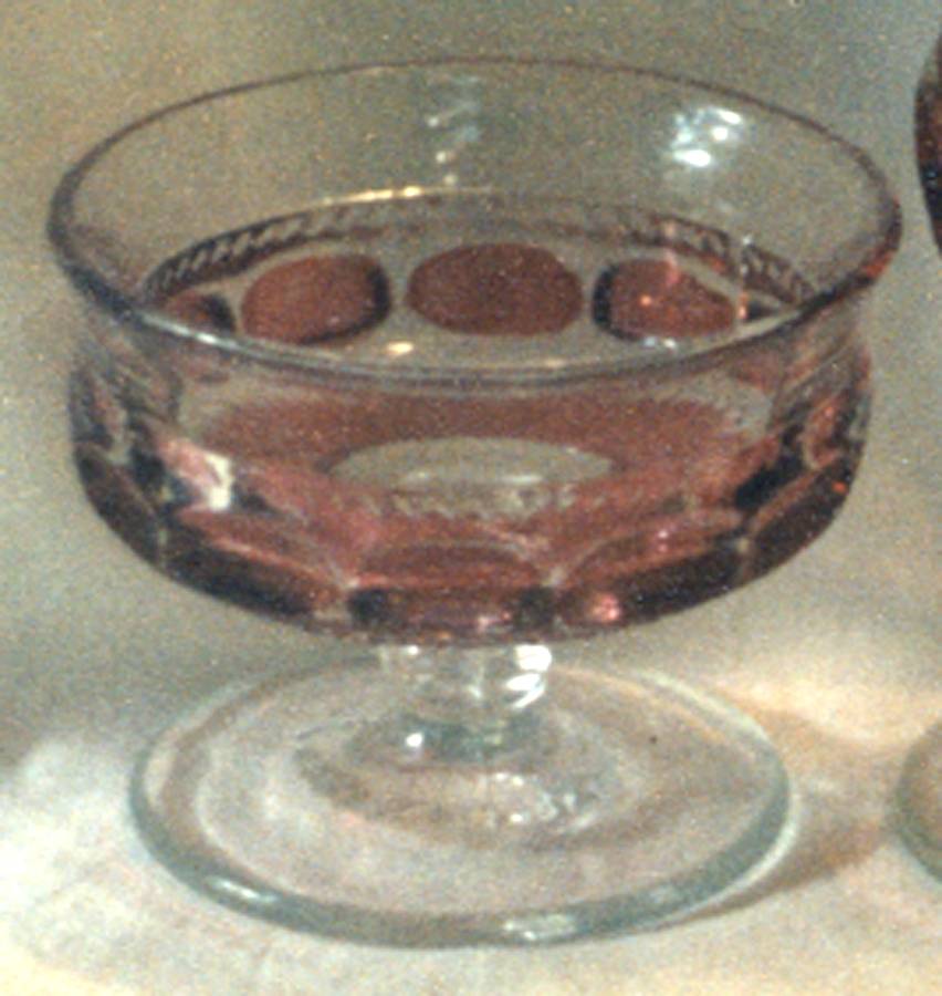King's Crown-Cranberry Flashed (Dots) Champagne/Tall Sherbet by Tiffin-Franciscan-1