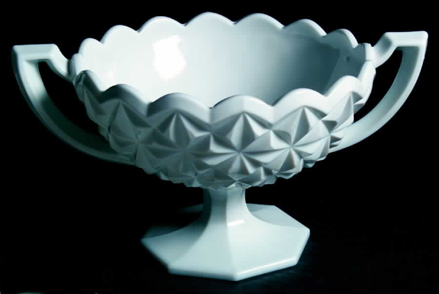 Williamsburg Milk Glass 6" Height Open Compote by Tiffin-Franciscan-1