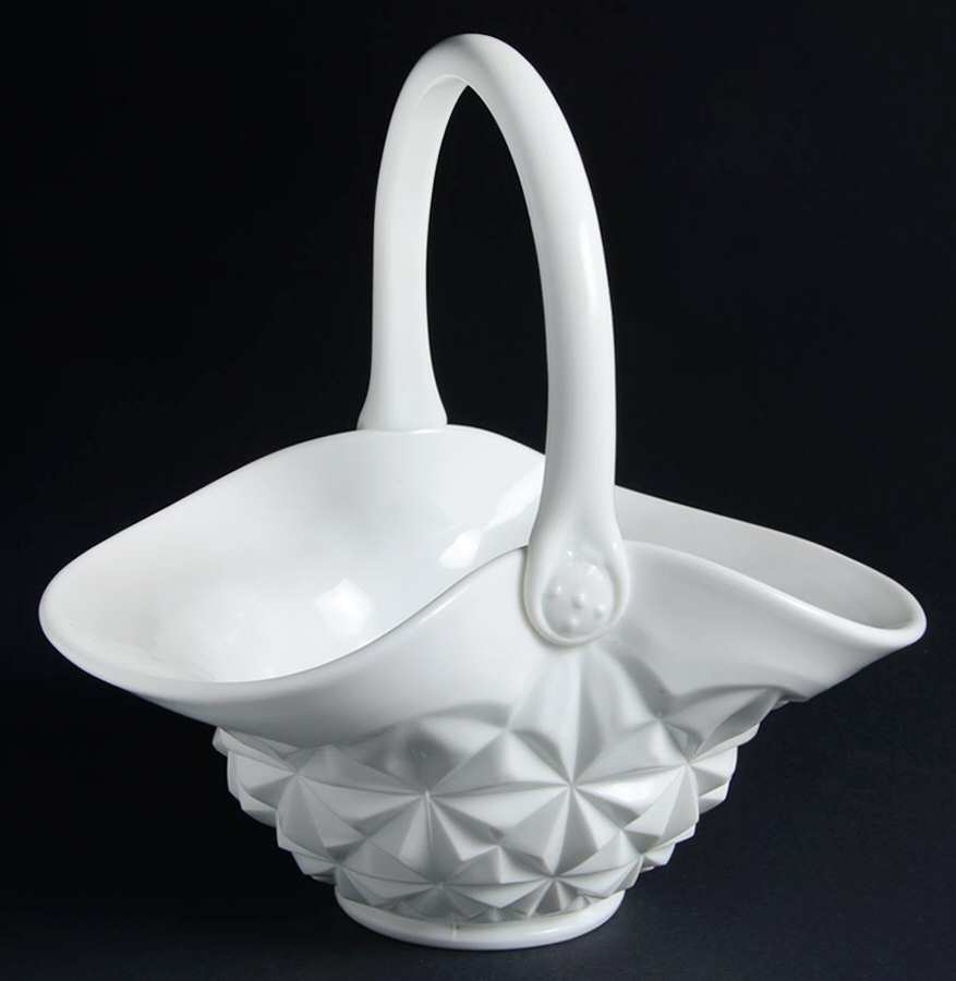 Williamsburg Milk Glass 10" Basket by Tiffin-Franciscan-1
