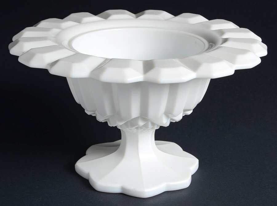 Williamsburg Milk Glass Round Compote (Height X Width) by Tiffin-Franciscan-1
