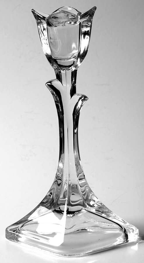 Tulip Clear 8" Single Light Candlestick by Toscany-1