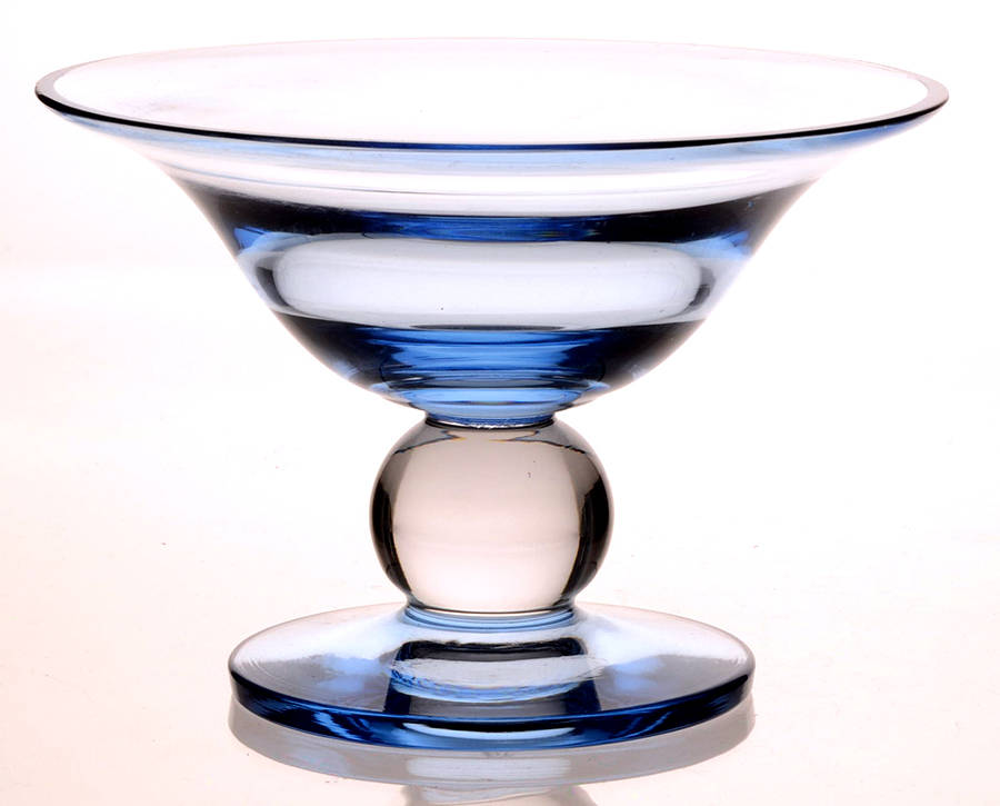 Optic Copen Blue Round Compote (Height X Width) by Tiffin-Franciscan-1