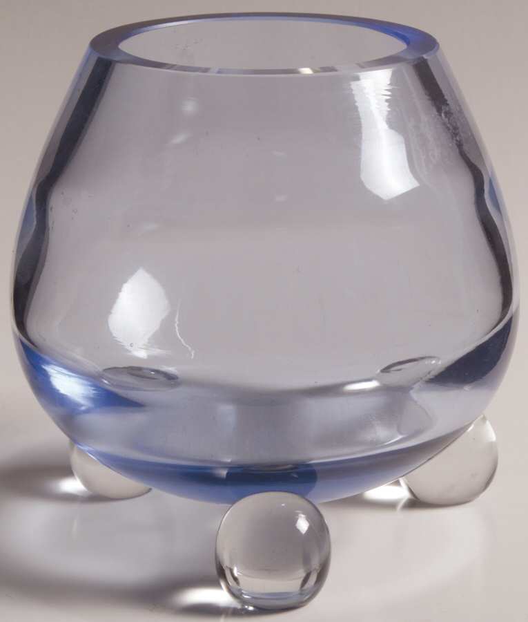 Optic Copen Blue 4" 3-Toed Rose Bowl by Tiffin-Franciscan-1