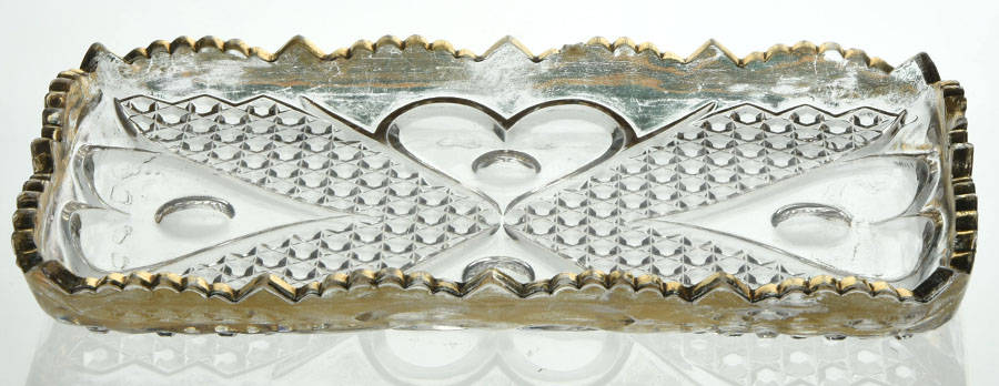 Heart with Thumbprint (Gold Trim) Individual Creamer/Sugar, Tray Only by Tarentum-1