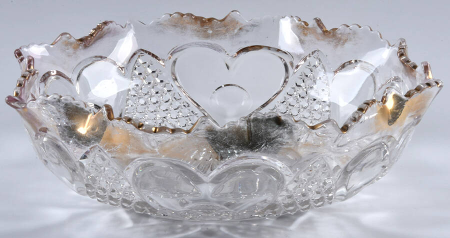 Heart with Thumbprint (Gold Trim) 9" Round Bowl by Tarentum-1