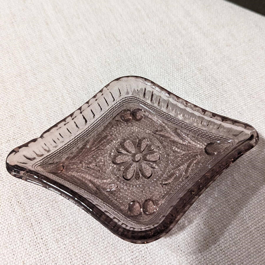 Sandwich Plum Amethyst Diamond Ashtray by Tiara-1