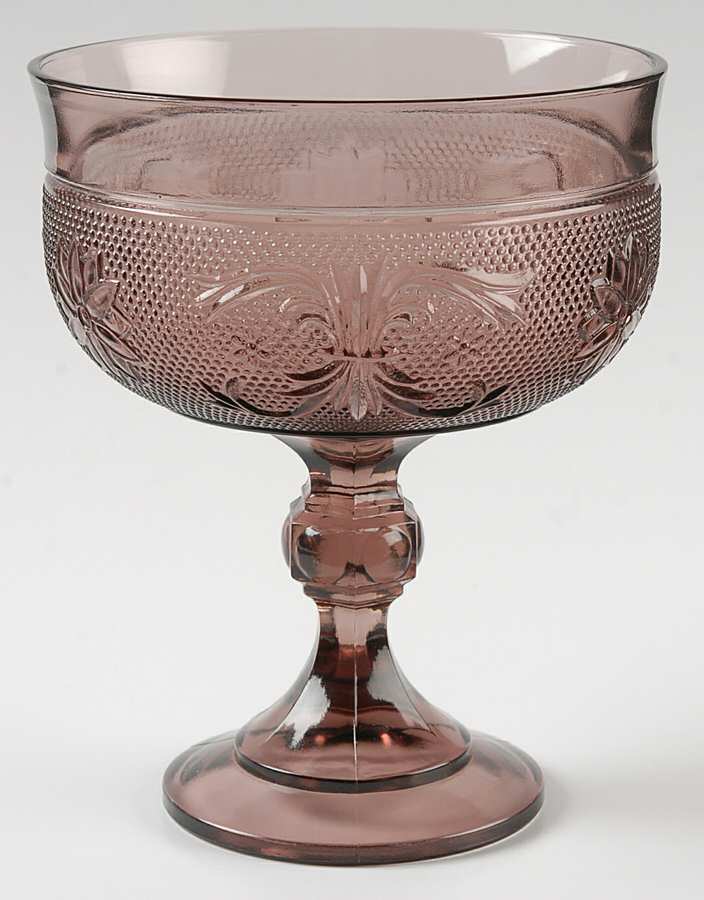 Sandwich Plum Amethyst Round Compote (Height X Width) by Tiara-1