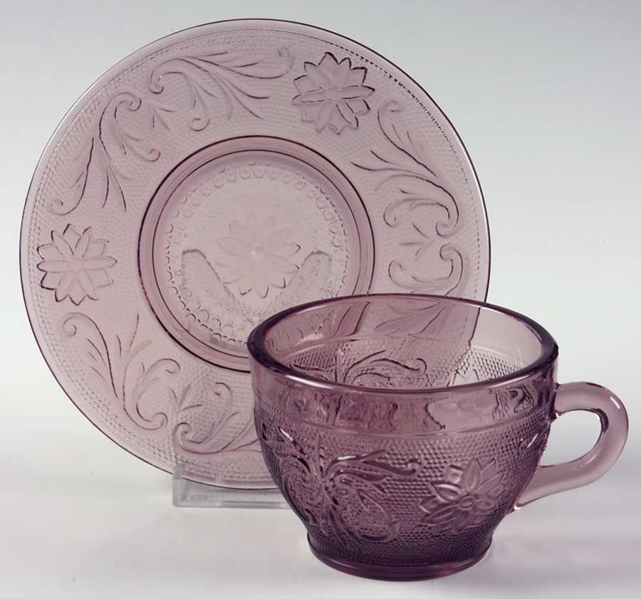 Sandwich Plum Amethyst Cup & Saucer Set by Tiara-1