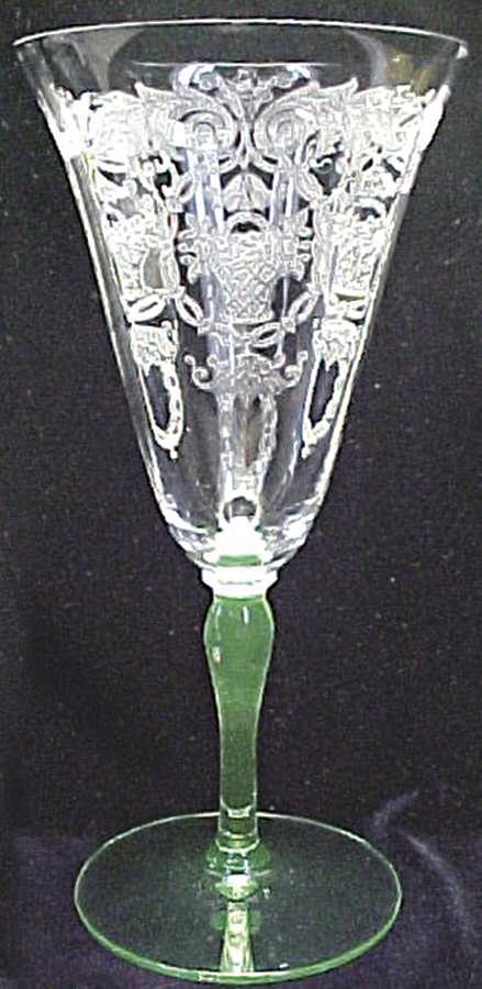 Arcadian Green Water Goblet by Tiffin-Franciscan-1