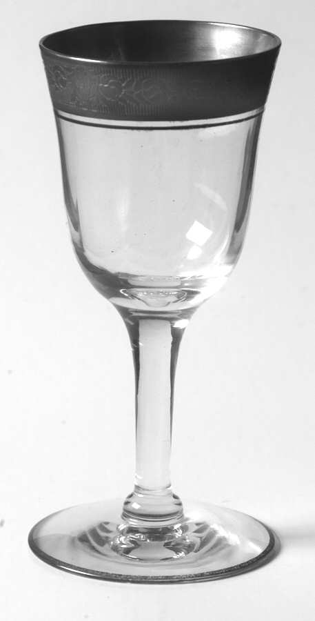 Rambler Rose Clear (Stem 14196, Platinum Encrusted) Wine Glass by Tiffin-Franciscan-1
