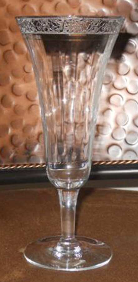 Rambler Rose Clear (Stem 14196, Platinum Encrusted) Parfait by Tiffin-Franciscan-1