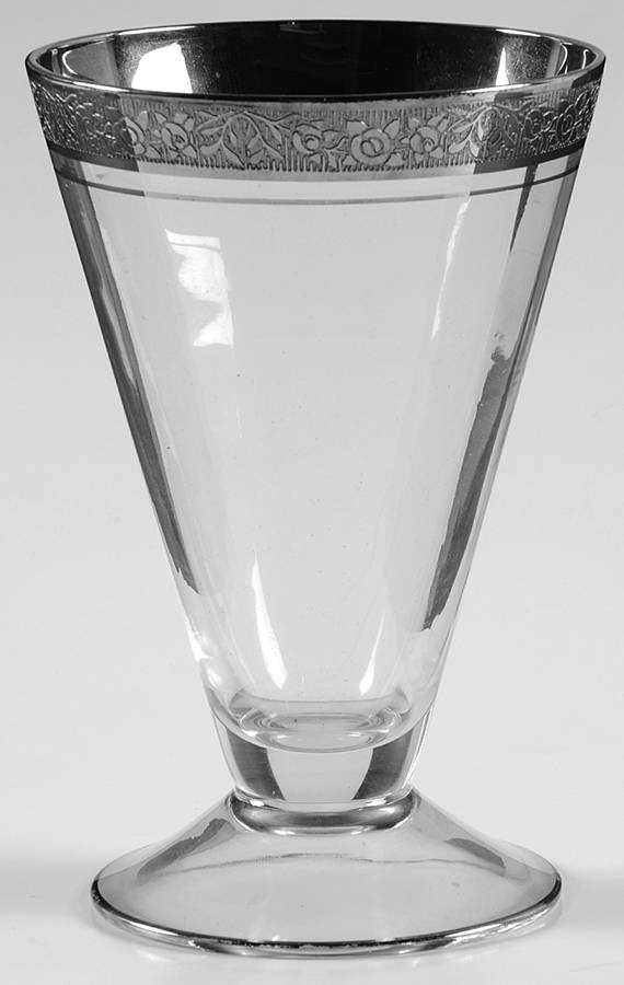 Rambler Rose Clear (Stem 14196, Platinum Encrusted) Footed Tumbler by Tiffin-Franciscan-1
