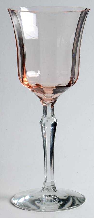200-2 Pink (Pink and Clear) Water Goblet by Tiffin-Franciscan-1