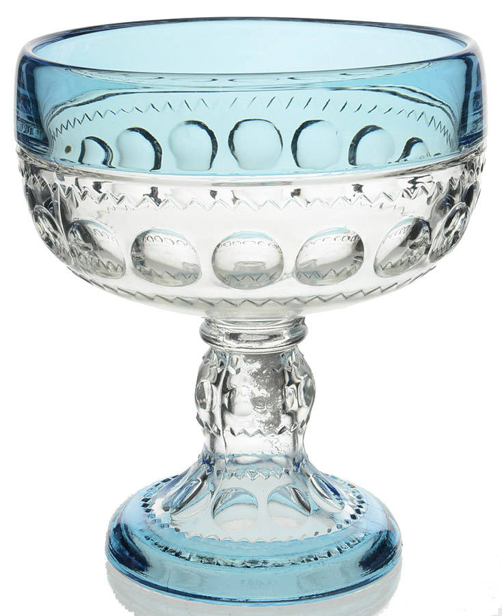 King's Crown-Blue Flashed (Top Only) Compote No Lid by Tiffin-Franciscan-1