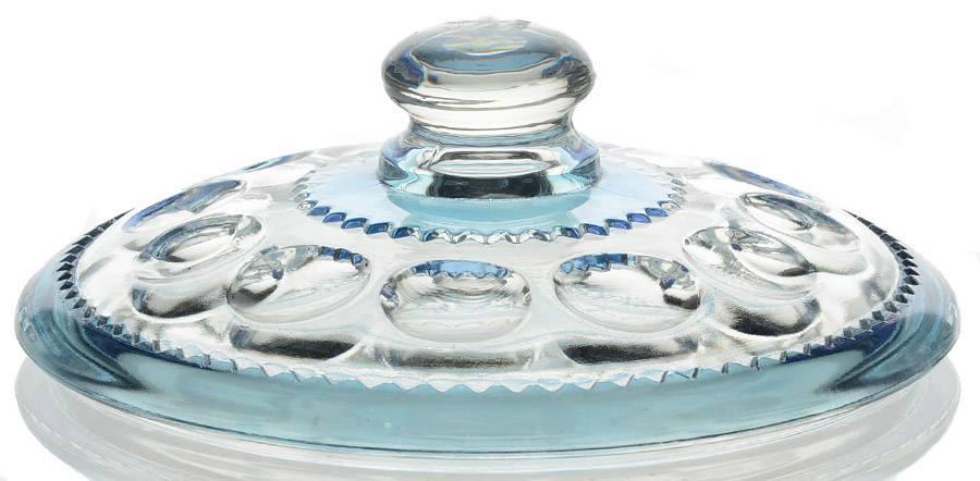 King's Crown-Blue Flashed (Top Only) Lid for Compote by Tiffin-Franciscan-1