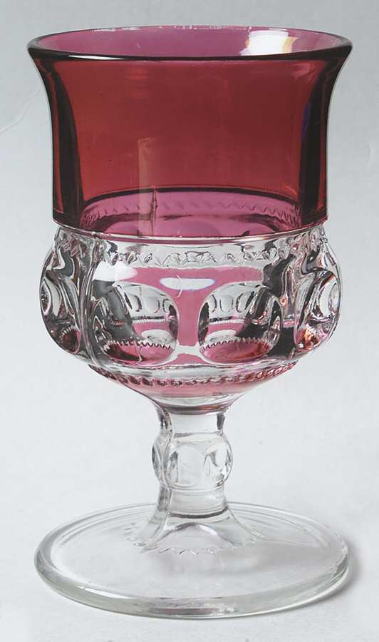 King's Crown-Ruby Flashed (Top & Bottom) Water Goblet by Tiffin-Franciscan-1
