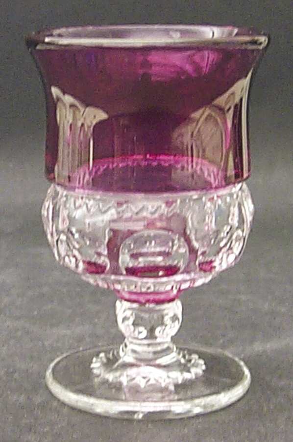 King's Crown-Ruby Flashed (Top & Bottom) Juice Glass by Tiffin-Franciscan-1