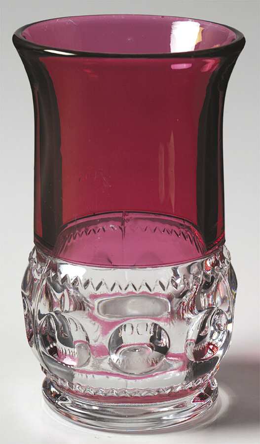 King's Crown-Ruby Flashed (Top & Bottom) Flat Iced Tea by Tiffin-Franciscan-1