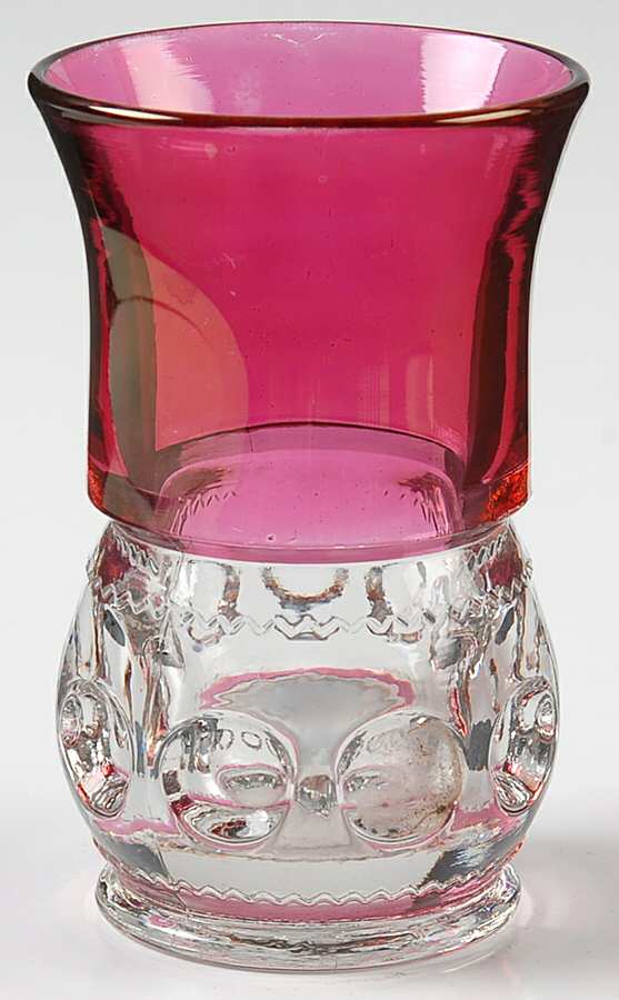 King's Crown-Ruby Flashed (Top & Bottom) Flat Juice Glass by Tiffin-Franciscan-1