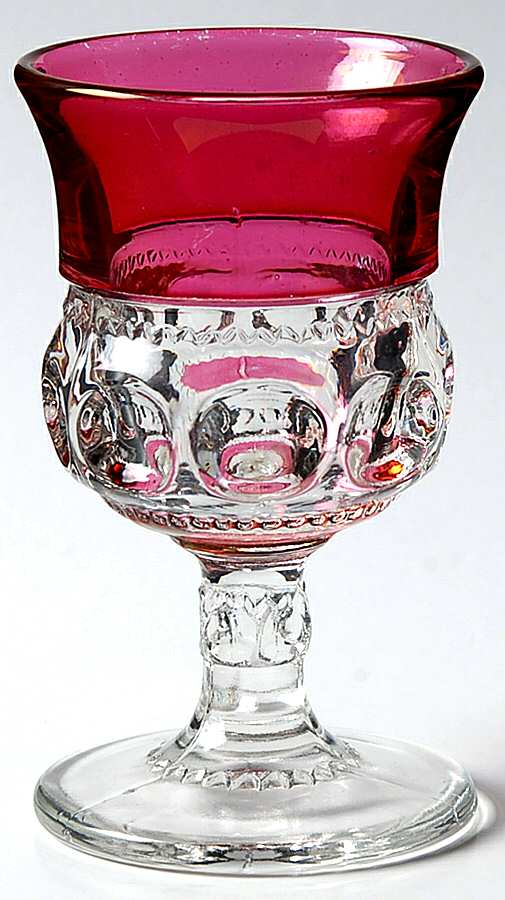 King's Crown-Ruby Flashed (Top & Bottom) Wine Glass by Tiffin-Franciscan-1