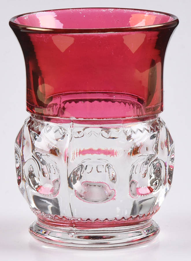 King's Crown-Cranberry Flashed (Top & Bottom) Flat Juice Glass by Tiffin-Franciscan-1