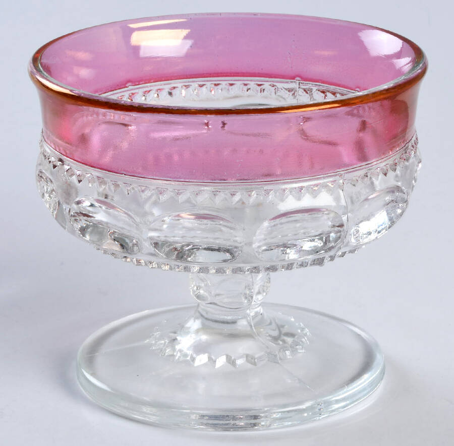 King's Crown-Cranberry Flashed (Top & Bottom) Champagne/Tall Sherbet by Tiffin-Franciscan-1