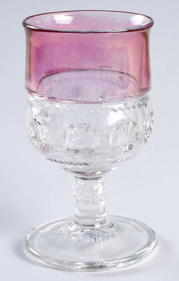 King's Crown-Cranberry Flashed (Top & Bottom) Water Goblet by Tiffin-Franciscan-1