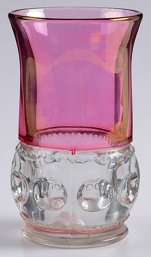 King's Crown-Cranberry Flashed (Top & Bottom) Flat Tumbler by Tiffin-Franciscan-1