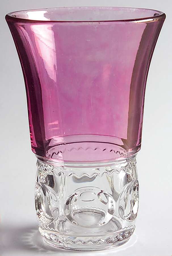 King's Crown-Cranberry Flashed (Top & Bottom) Flat Iced Tea by Tiffin-Franciscan-1