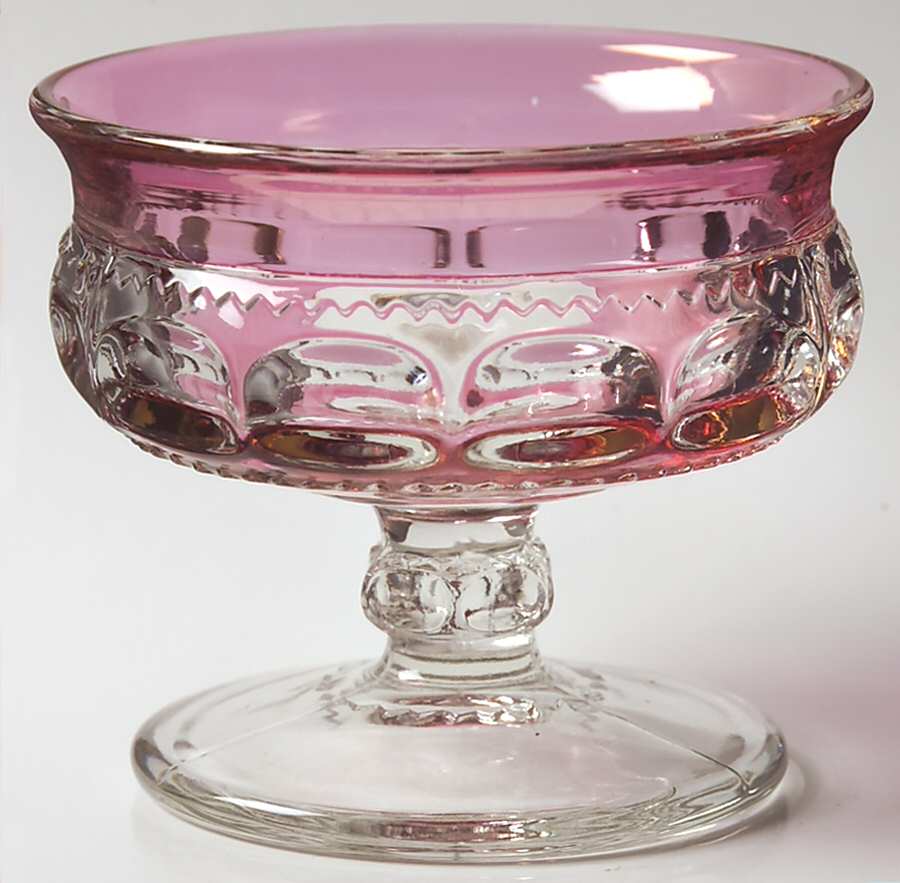 King's Crown-Cranberry Flashed (Top & Bottom) Champagne/Tall Sherbet by Tiffin-Franciscan-1