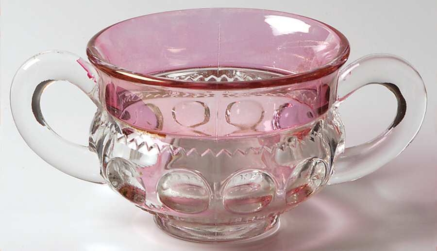King's Crown-Cranberry Flashed (Top & Bottom) Open Sugar by Tiffin-Franciscan-1