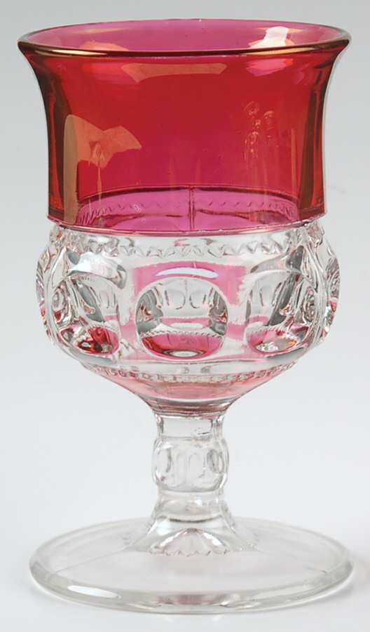 King's Crown-Cranberry Flashed (Top & Bottom) Water Goblet by Tiffin-Franciscan-1
