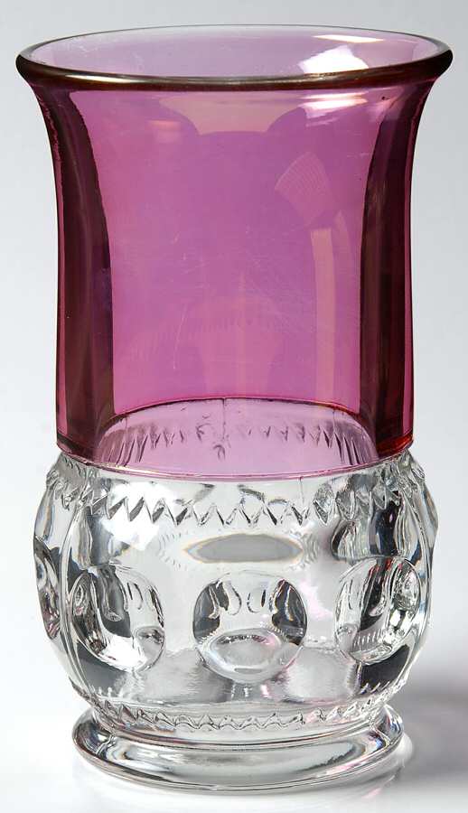 King's Crown-Cranberry Flashed (Top & Bottom) Flat Iced Tea by Tiffin-Franciscan-1
