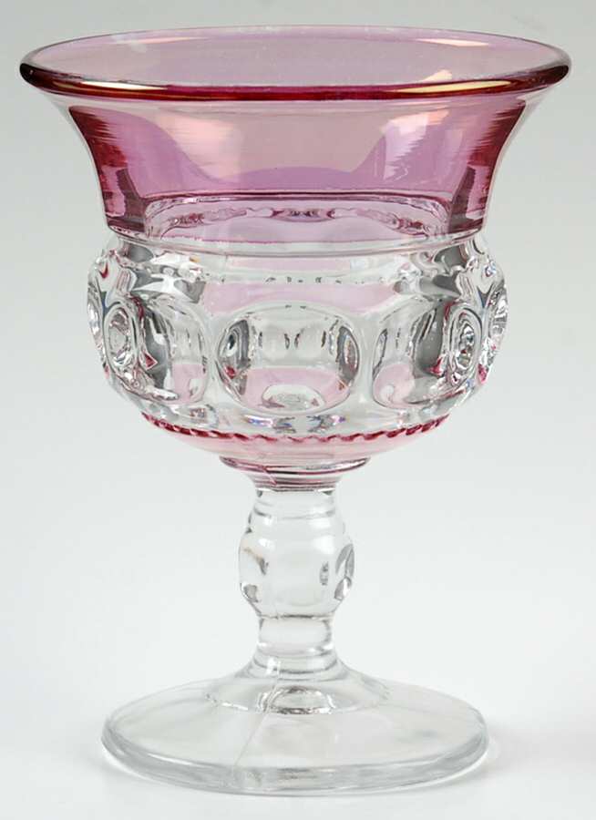 King's Crown-Cranberry Flashed (Top & Bottom) Water Goblet by Tiffin-Franciscan-1