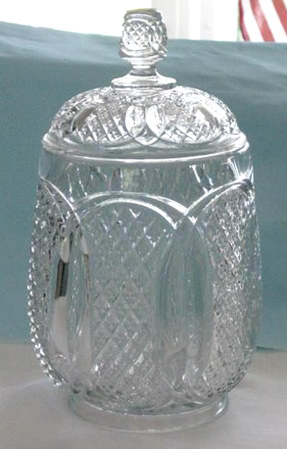 Harvard Yard-Clear Cracker Jar & Lid by Tarentum-1