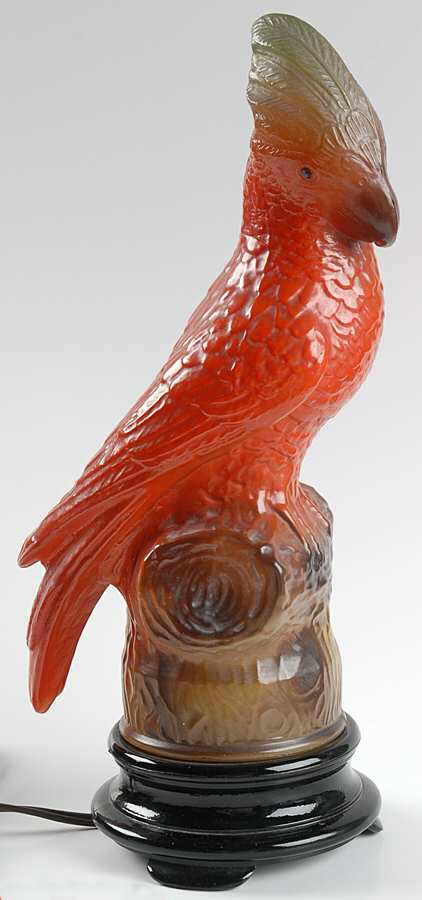 Lamps Orange Body Parrot Lamp by Tiffin-Franciscan-1