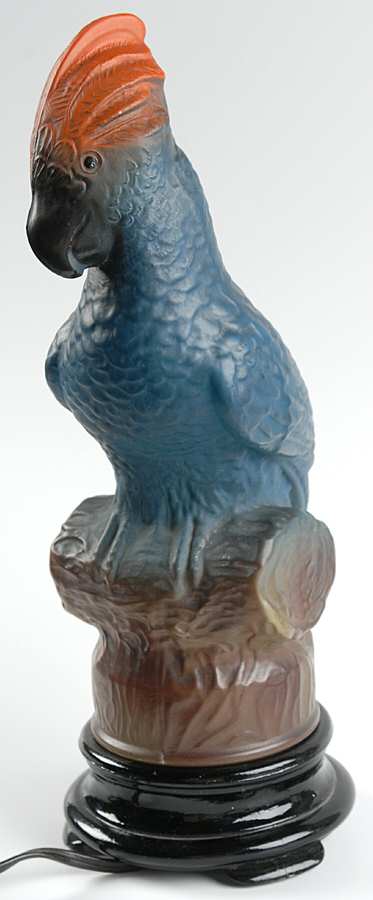 Lamps Light Blue Body Parrot Lamp by Tiffin-Franciscan-1