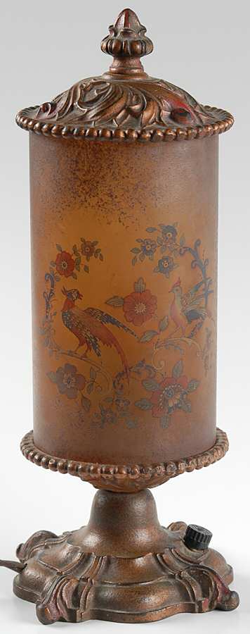 Lamps Torchere Lamp (Decorated) W/Metal Base by Tiffin-Franciscan-1