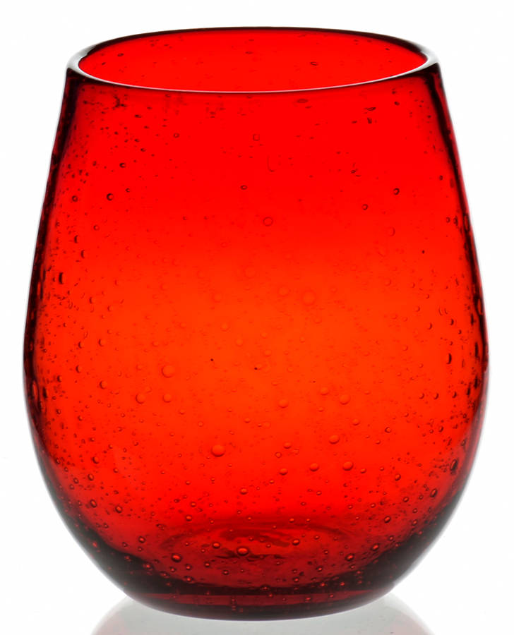 Bubble Glass (Colors) Red Stemless Wine by Tag Ltd-1