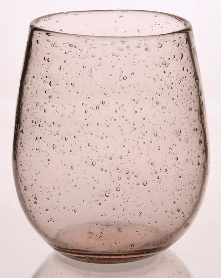 Bubble Glass (Colors) Raspberry Stemless Wine by Tag Ltd-1