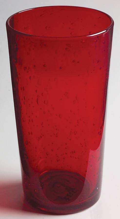 Bubble Glass (Colors) 14 Oz Red Flat Tumbler by Tag Ltd-1