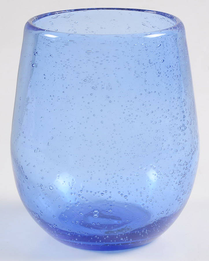 Bubble Glass (Colors) Navy Blue Stemless Wine by Tag Ltd-1