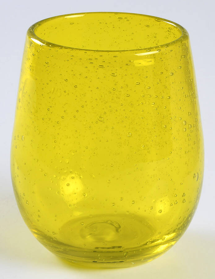 Bubble Glass (Colors) Yellow Stemless Wine by Tag Ltd-1
