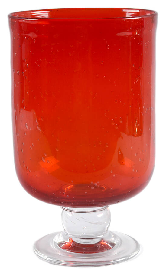 Bubble Glass (Colors) Red 9" (1 Piece) Hurricane/Vase by Tag Ltd-1