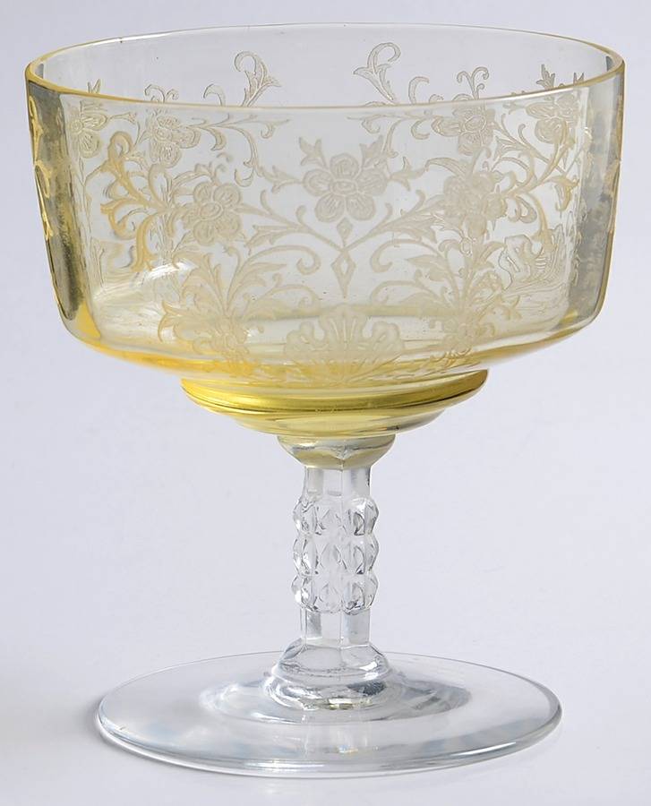 Cordelia Mandarin Yellow Low Sherbet by Tiffin-Franciscan-1