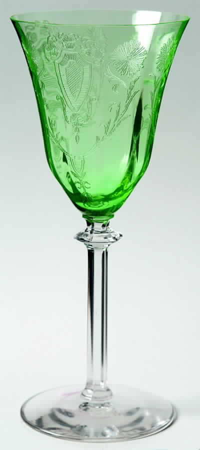 TIF20 Green Bowl Water Goblet by Tiffin-Franciscan-1