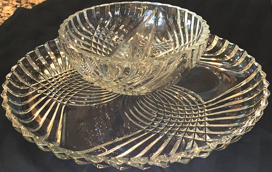 Trillium Clear and (Light Blue) Chip & Dip Set by Tiara-1