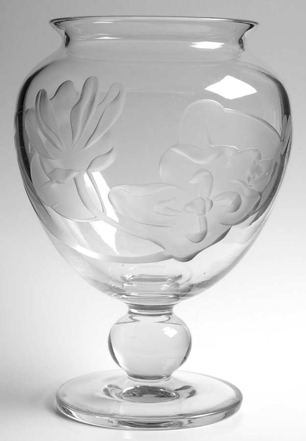 Carved Roses 9" Globe Vase by Tiffin-Franciscan-1