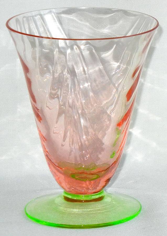 15024-Pink-Green (Festoon Optic) Juice Glass by Tiffin-Franciscan-1