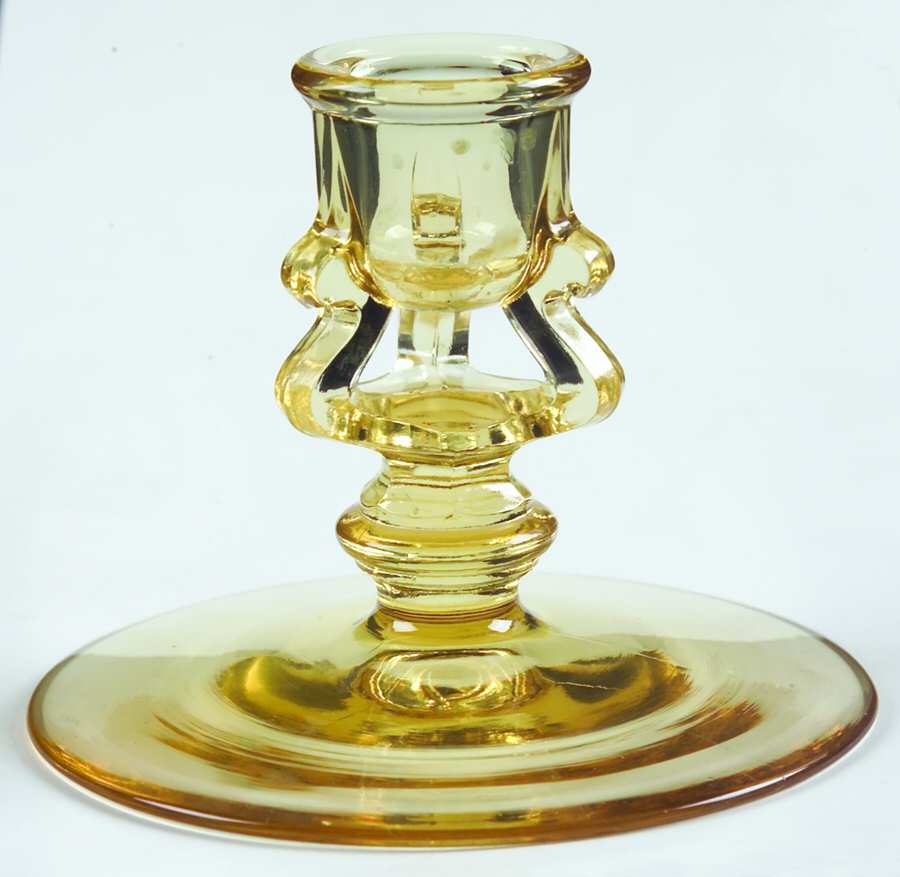 348 Yellow Single Light Candlestick by Tiffin-Franciscan-1